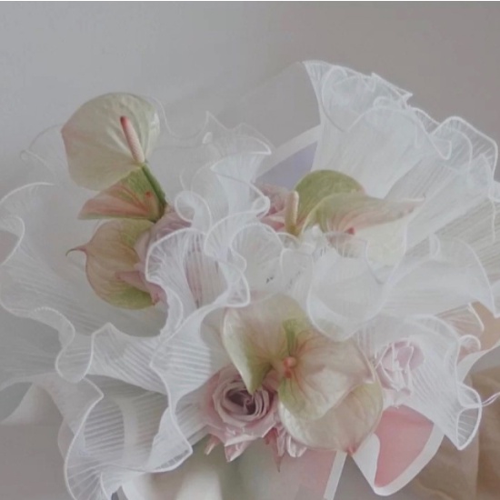 Vải ren bèo vải lưới ba chiều trang trí viền bánh cưới kiểu tròn