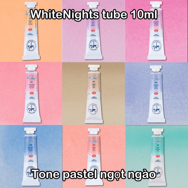 Màu nước WhiteNights màu nhũ metalic, màu pastel dạng tube 10ml/ dạng thỏi  nén 🐻🌸🌸