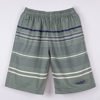 Quần short nam cotton mặc nhà sọc xanh trắng