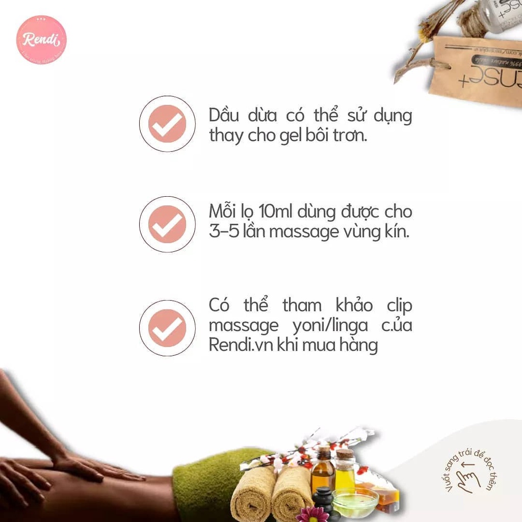 Tinh dầu dừa Massage Yoni/Lingam Sense Plus 10ml | Rendi Store