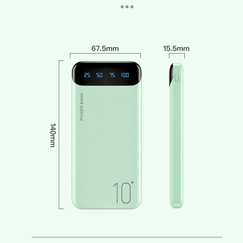 Combo pin sạc dự phòng sạc nhanh dung lượng 10000mah các màu + cáp sạc nhanh lightning 2A 4 lõi dài 1m