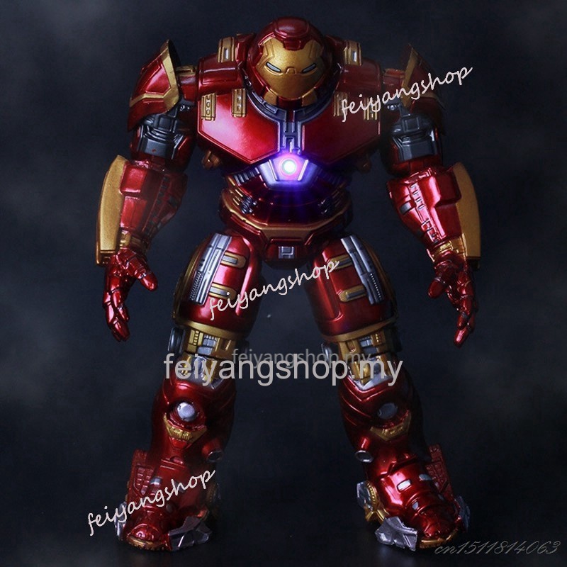 Mô hình linh hoạt siêu anh hùng Người Sắt Hulk đeo giáp có đèn LED với khớp nối có thể cử động