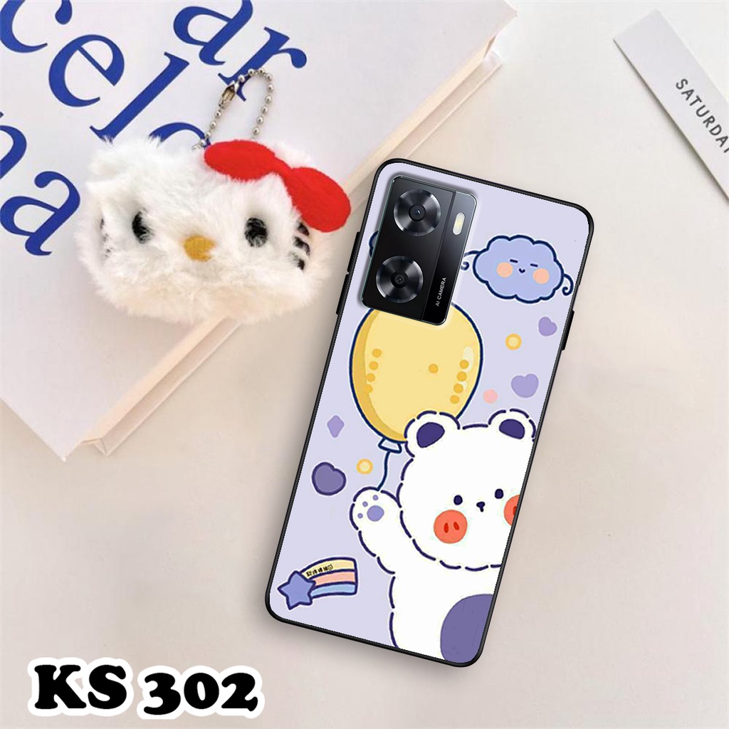 Ốp lưng Oppo A57 - Oppo A57 5G - Ốp in hình Gấu&amp;Thỏ siêu xinh - Lưng nhám viền TPU