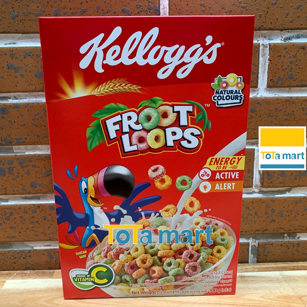 Ngũ cốc KELLOGG ' S HỘP LỚN Frosties 300g, Corn Flakes 275g, Froot Loops 300g, Coco Pops 400g.