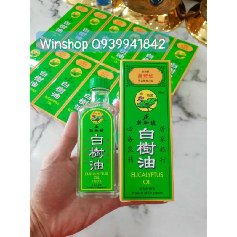 DẦU KHUYNH DIỆP LÁ SEN LOTUS LEAF EUCULYPTUS OIL 60ML SINGAPORE