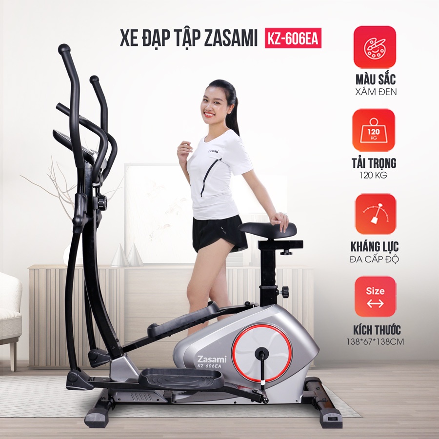 Xe Đạp Tập Thể Dục ZASAMI KZ-606EA Kháng Lực 8 cấp độ bảo hành 1 đổi 1 trong vòng 7 ngày