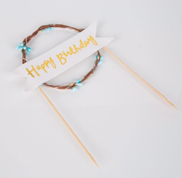 QUE CẮM BÁNH SINH NHẬT HAPPY BIRTHDAY - TAG Cắm bánh sinh nhật phát sáng