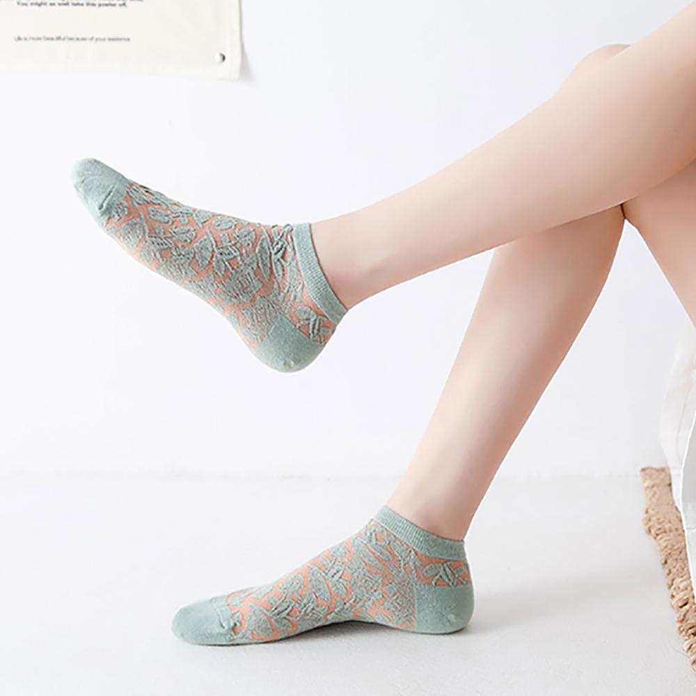 1 Đôi Tất Cotton Trang Trí Hoa Phong Cách Vintage