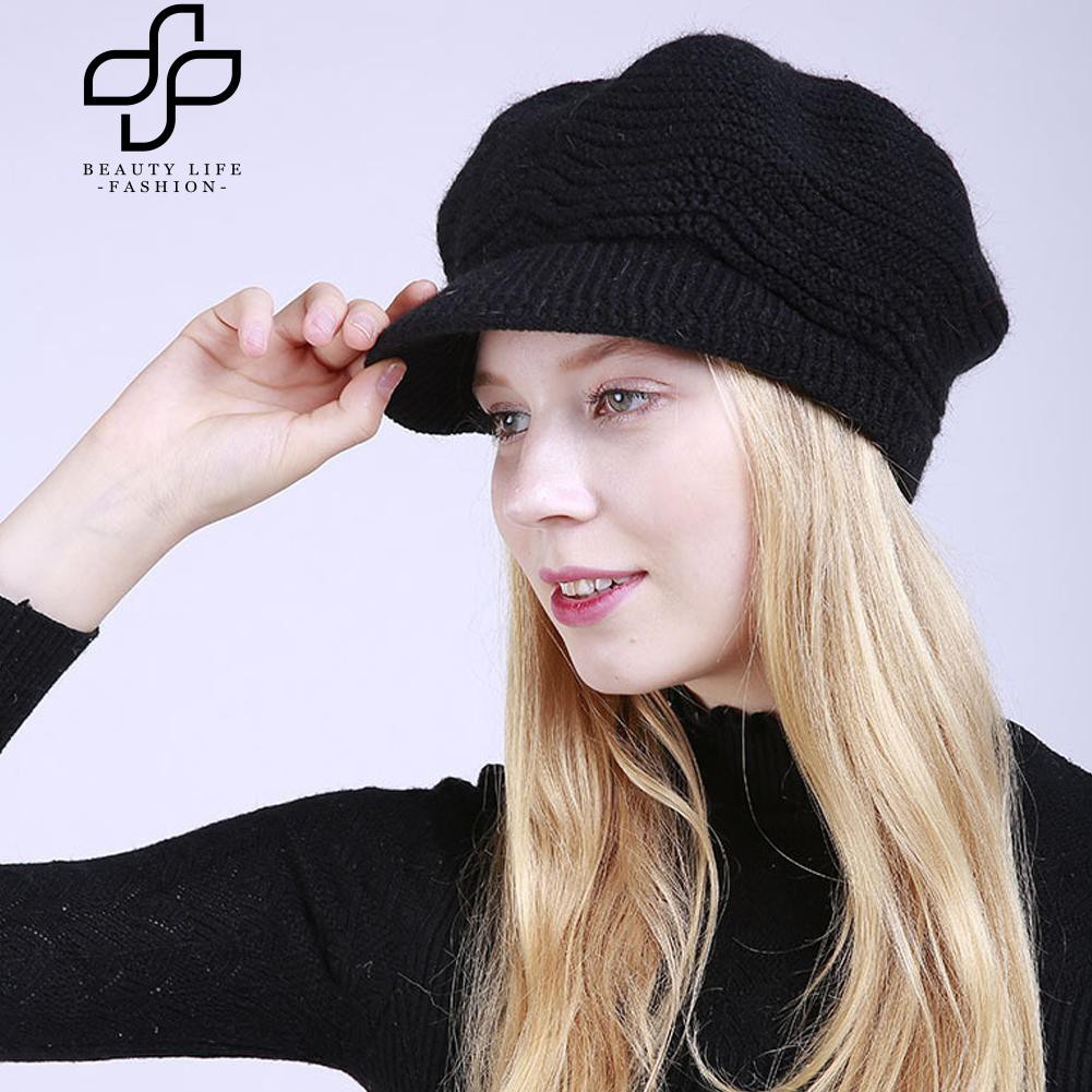 Mũ len giữ ấm vành tròn phong cách thời trang cho phái nữ
