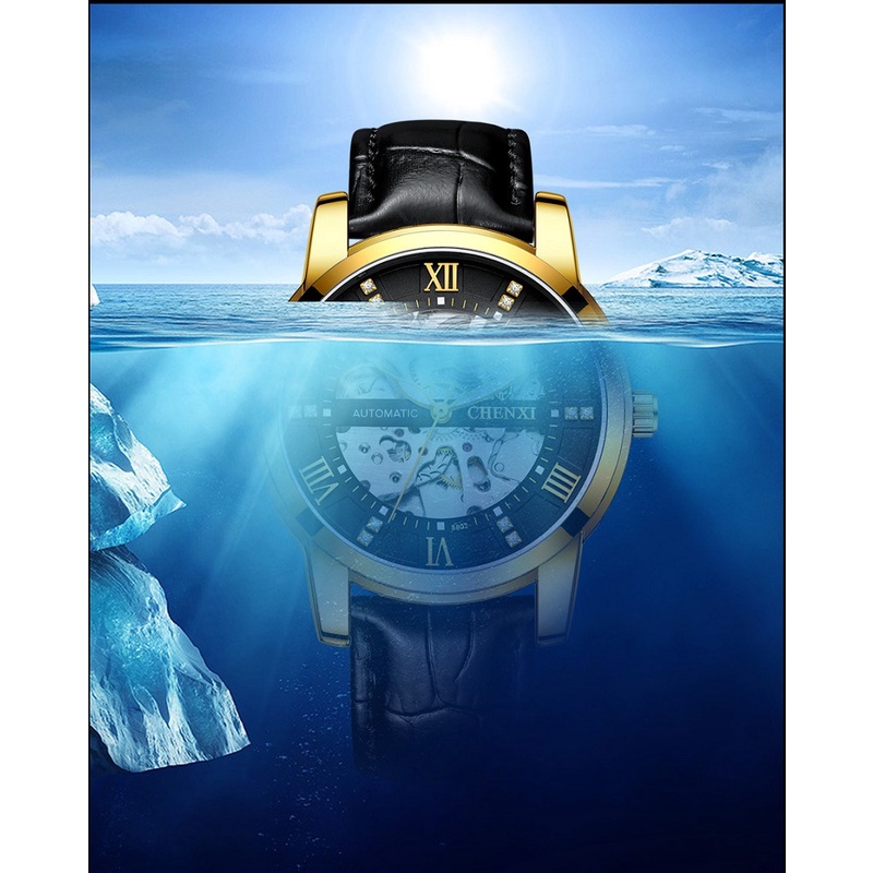 Đồng Hồ Cơ Tự Động Chexi Với Dây Đeo Da Chống Thấm Nước