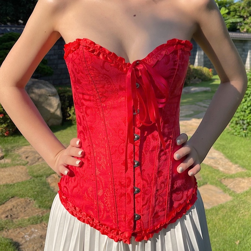 Áo corset định hình dáng nâng ngực thắt eo Floral Corset