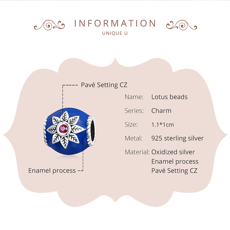 Hạt xỏ BAMOER SCC1821 bạc 925 nhiều kiểu dáng tùy chọn làm trang sức DIY