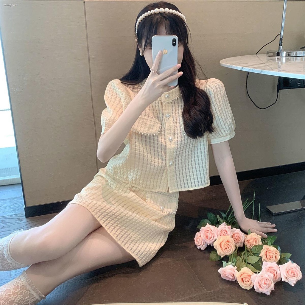 Bộ Áo + Chân Váy Chữ A Lưng Cao Phong Cách Phương Tây Thời Trang Mùa Hè Cho Nữ 2021 14 | BigBuy360 - bigbuy360.vn