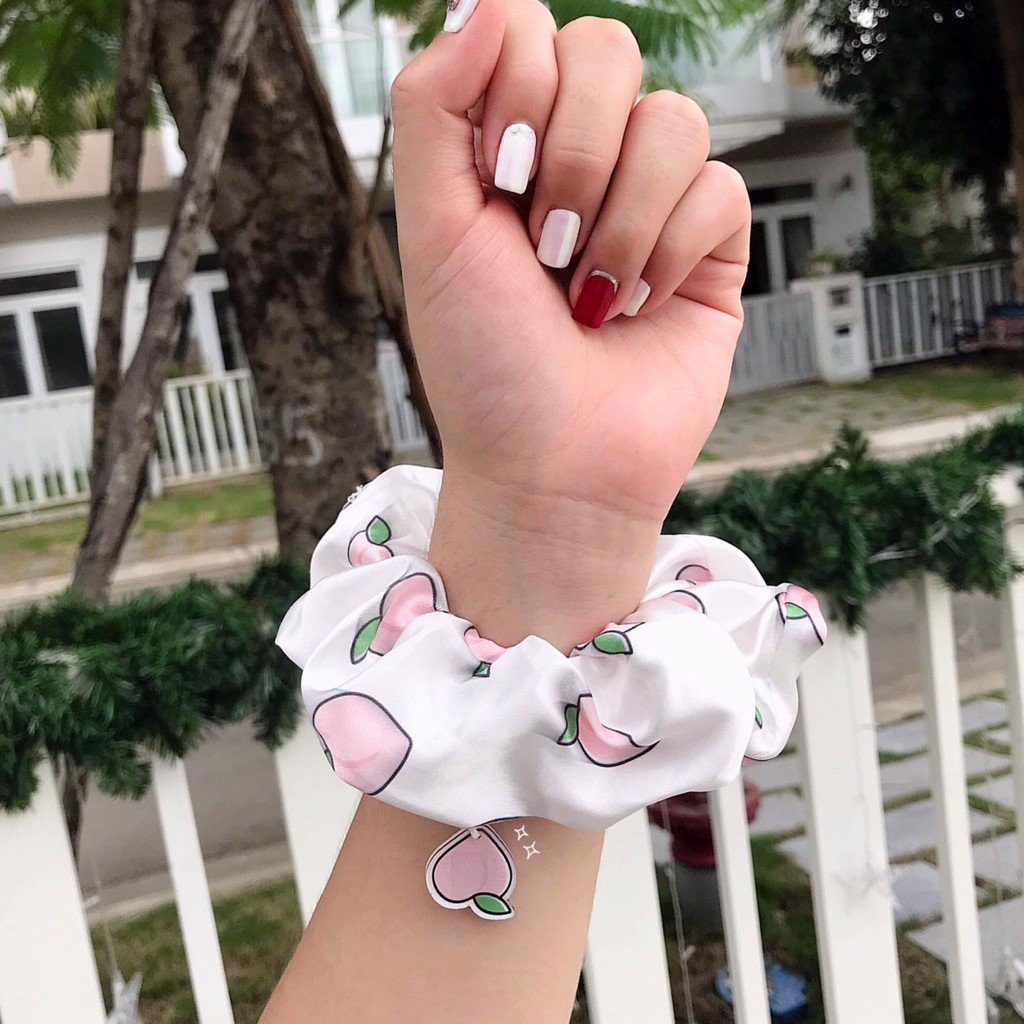 Dây buộc tóc Scrunchies Charm Fruity, đồ cột scunchies trái cây