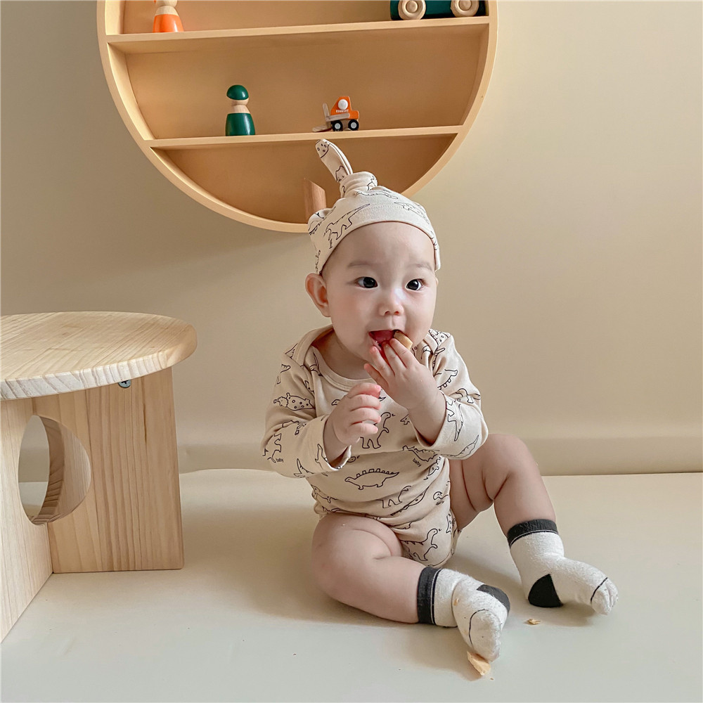 Jumpsuit Cotton Dài Tay + Quần Dài Cho Bé Trai