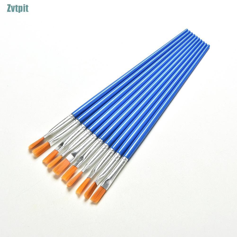 Set 10 cọ vẽ tranh màu nước bằng nylon cho bé