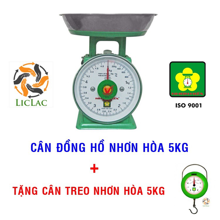 Cân Đồng Hồ Nhơn Hòa 5KG + Tặng Cân Treo Nhơn HÒa 5KG ( Sản Phẩm Chất Lượng Cao )