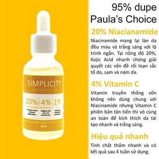 (dược Ấn Độ) 20% Niacinamide 4% Vitamin C trắng da mờ thâm dupe Paula’s Choice