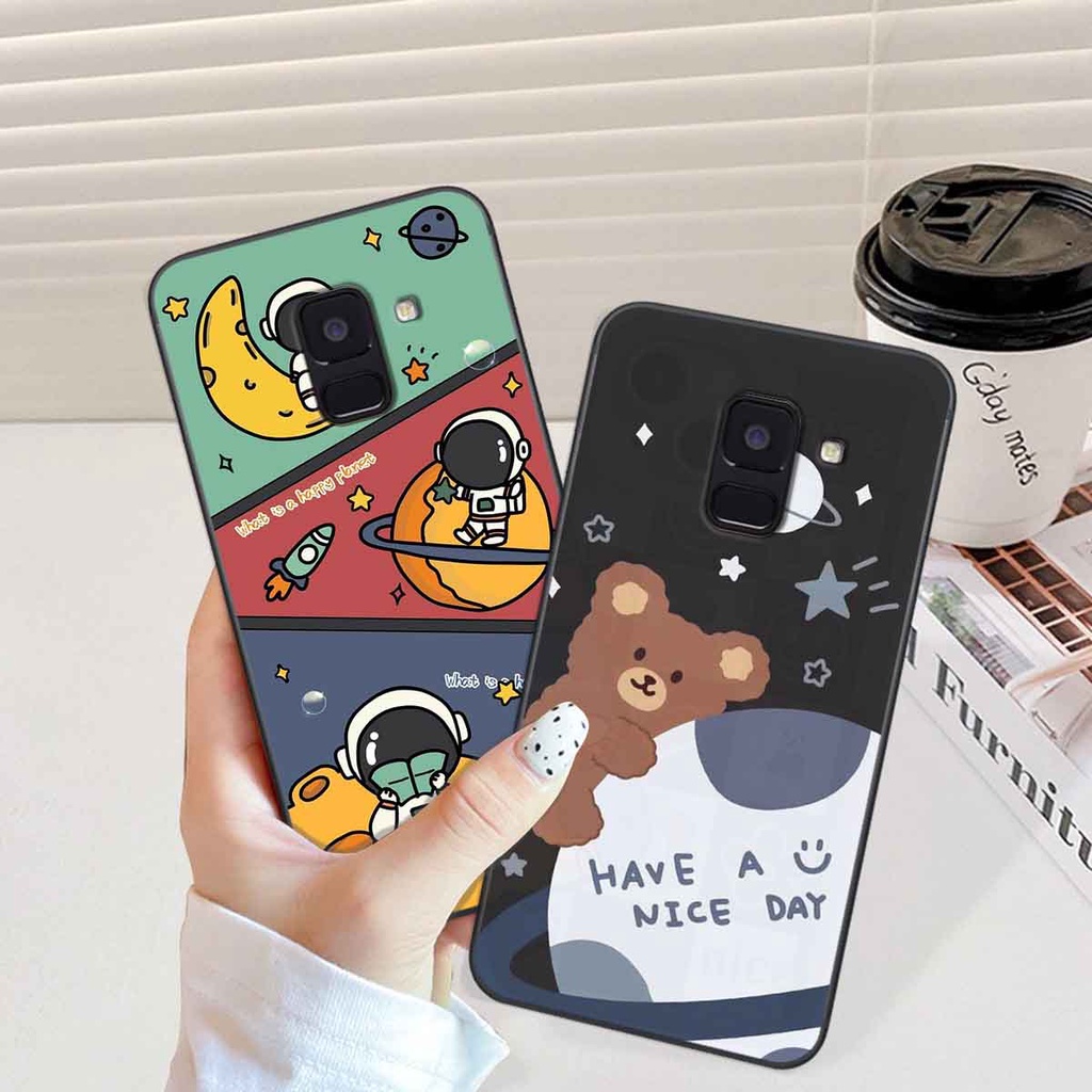 Ốp Samsung A6 2018 / A6 Plus / A6+ in hình vũ trụ, phi hành gia bầu trời cute dễ thương