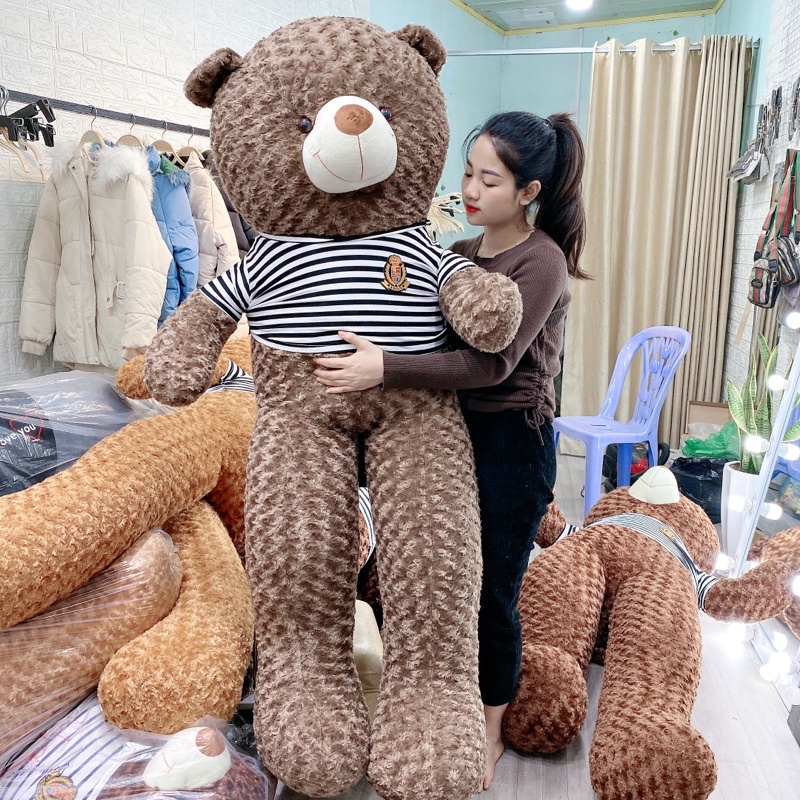 Gấu bông Teddy,gấu ôm hình thú nhồi bông cho bé, Gối ôm Teddy Hình Thú Làm Quà Tặng Siêu Đáng Yêu Khổ Vải 1m8