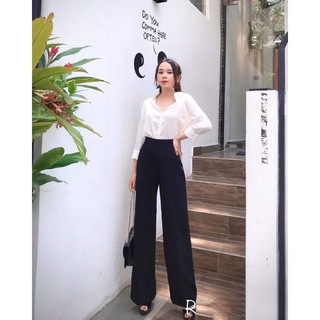 Quần ống rộng lưng cao dài 100cm phong cách Saly_030_P0K34