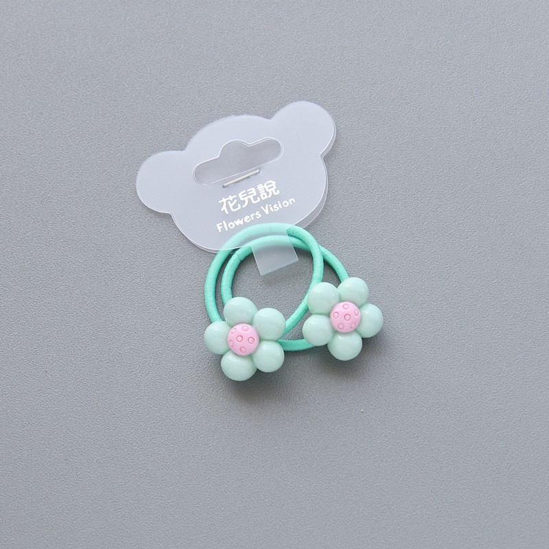 Set 2 Dây Cột Tóc Co Giãn Họa Tiết Trái Cây Hoạt Hình Cho Bé Gái