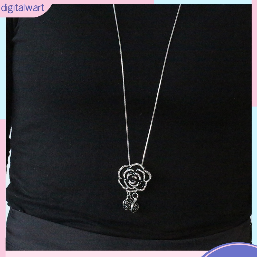 Vòng Cổ Mặt Hình Hoa Hồng Đính Đá Phong Cách Cổ Điển Cho Nữ