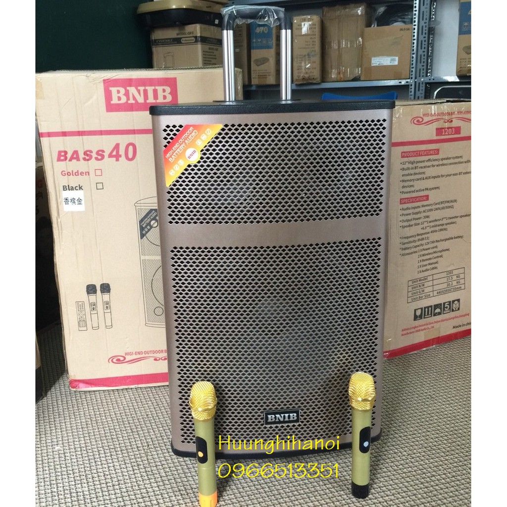 Loa karoke di động, loa hát karaoke hay giá rẻ, thùng gỗ kèm micro UHF không dây