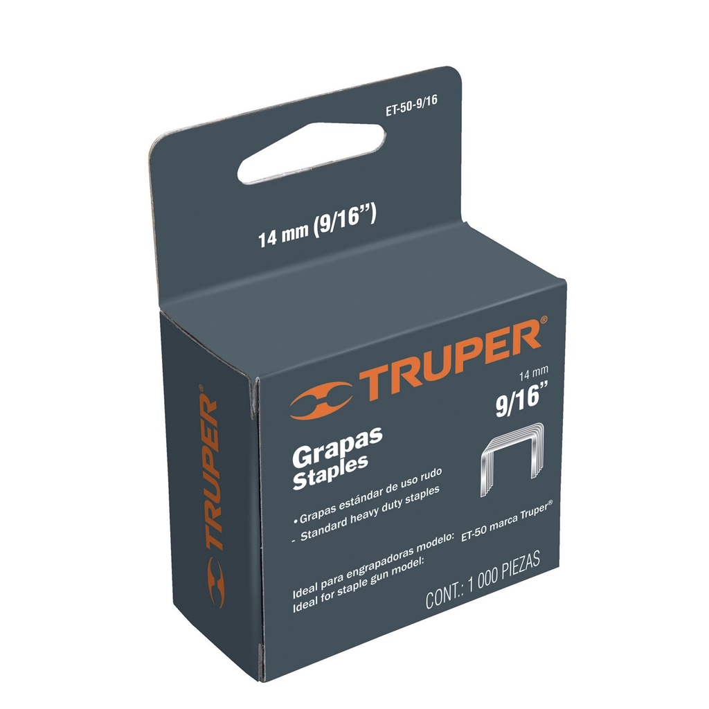 Hộp 1000 Ghim Đinh Chữ U - 3/8  ET-50-3/8 TRUPER 17967 - HÀNG CHÍNH HÃNG