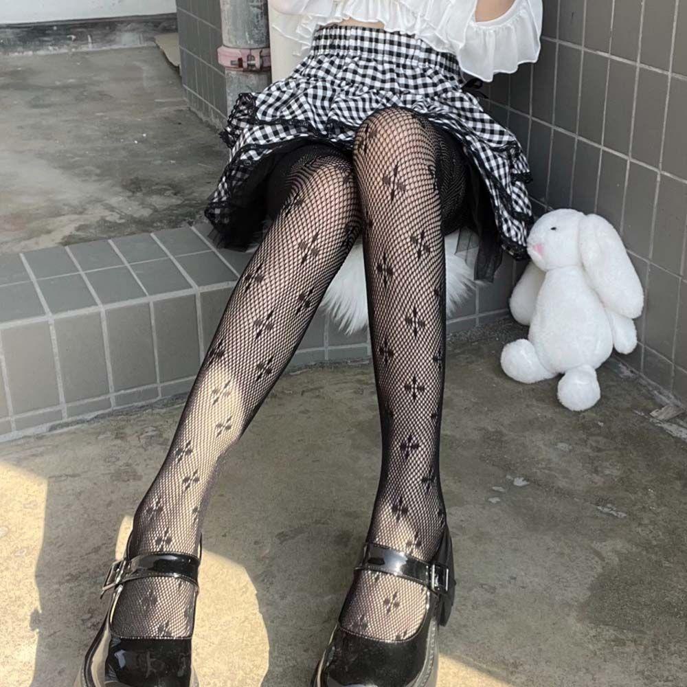 MOCHO Quần Tất Lưới Trong Suốt Phong Cách Gothic Quyến Rũ Cho Nữ