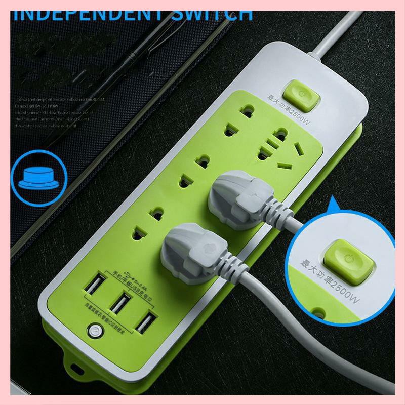 Ổ Điện Xanh Chống Giật Đa Năng - 3 Cổng USB