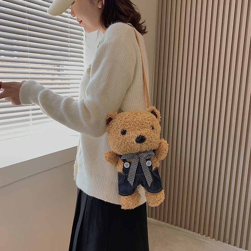 Túi Đeo Chéo Nhỏ Hình Đầu Gấu Hoạt Hình Dễ Thương Cho Nữ