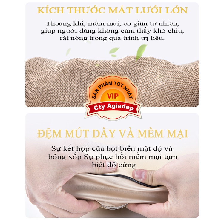 Gối massage Hồng ngoại Chườm nóng bằng hạt ngọc kết hợp thảo dược (BẢN 2 MẢNH)