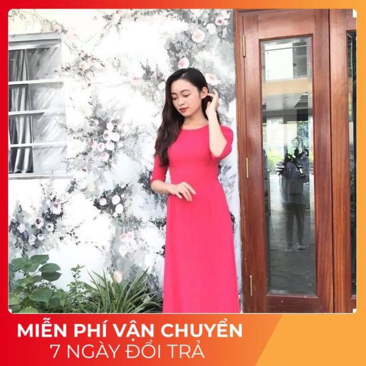 Áo-Dài-Đẹp-⚡Áo Dài Dáng Truyền Thống Loại 2 Tà Trẻ Trung màu hồng sen siêu xinh