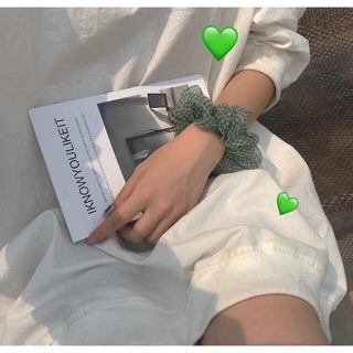 Cột tóc vải scrunchies voal caro