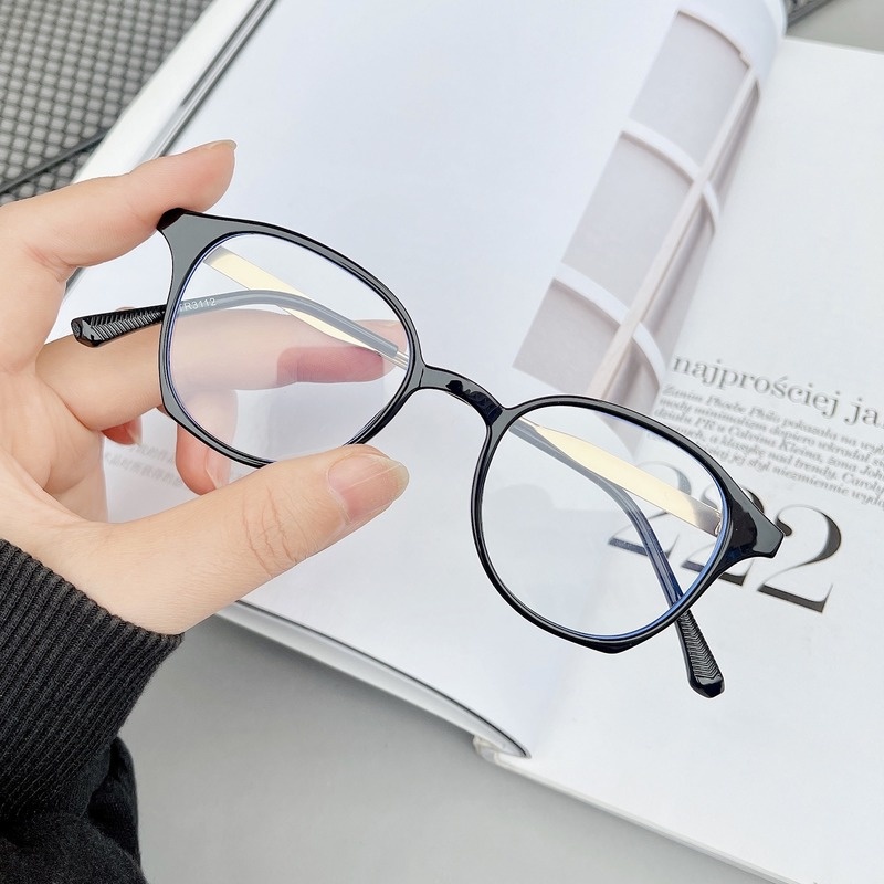 Mắt Kính Gọng Gỗ Tròn TR90 Chống Ánh Sáng Xanh Thời Trang