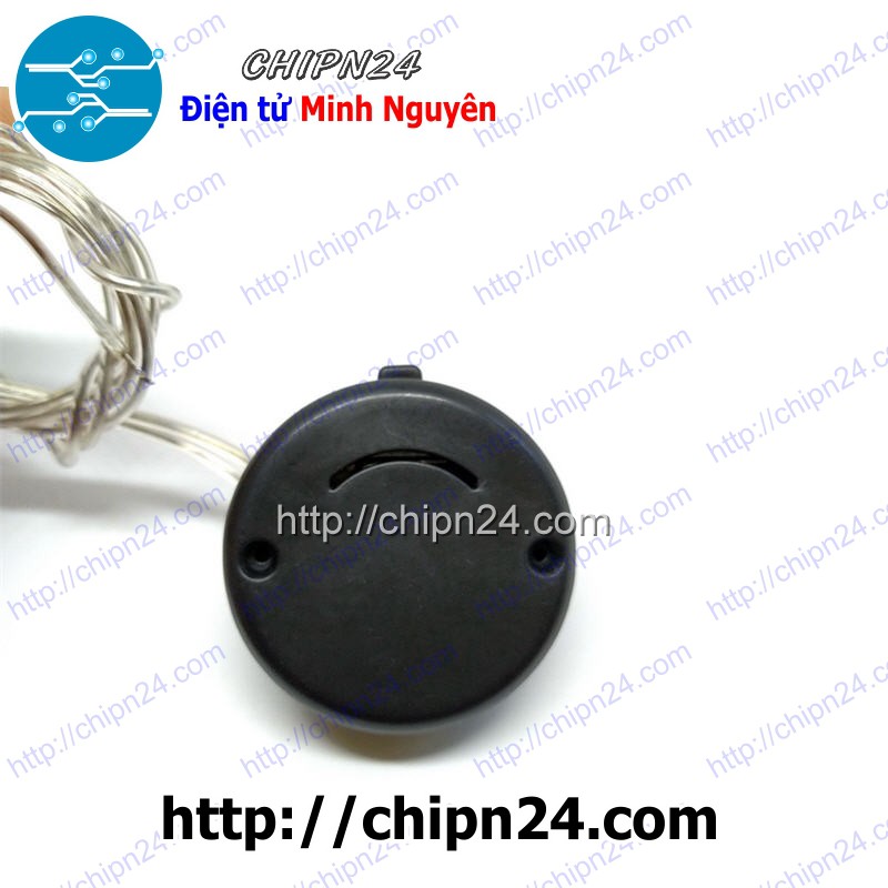 [1 CÁI] Đế pin CR2032 Tròn 2 viên 6V Nút nhấn Flash Đen