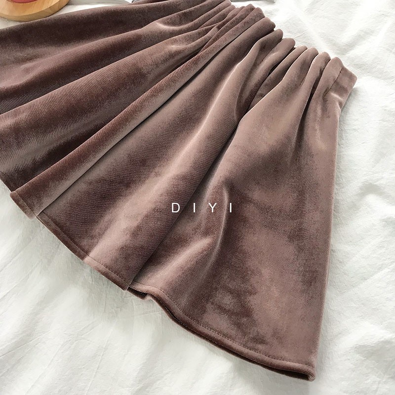 Chân váy xếp ly nhung 2 lớp - T238 | BigBuy360 - bigbuy360.vn