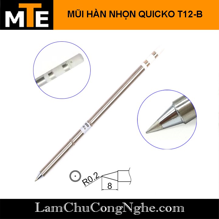 Mũi hàn nhọn, TIP hàn Quicko T12-I , T12-B sử dụng cho trạm hàn T12