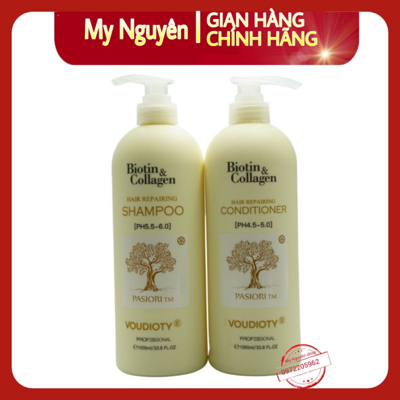 Cặp Dầu Gội Xả Biotin Collagen Vàng 500ml-1000ml Giảm Rụng Tóc Hỗ Trợ Mọc Tóc Suôn Mượt Vào Nếp