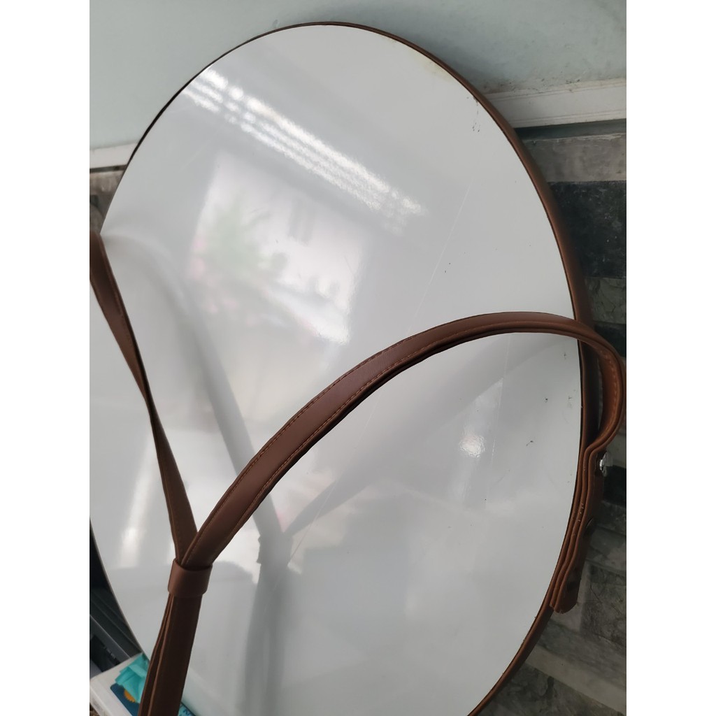 GƯƠNG TRÒN dây da không viền treo tường D50 - Home vui vẻ