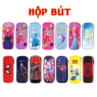 Hộp bút in nhân vật hoạt hình công chúa siêu nhân hình xe cho bé trai và bé gái E86