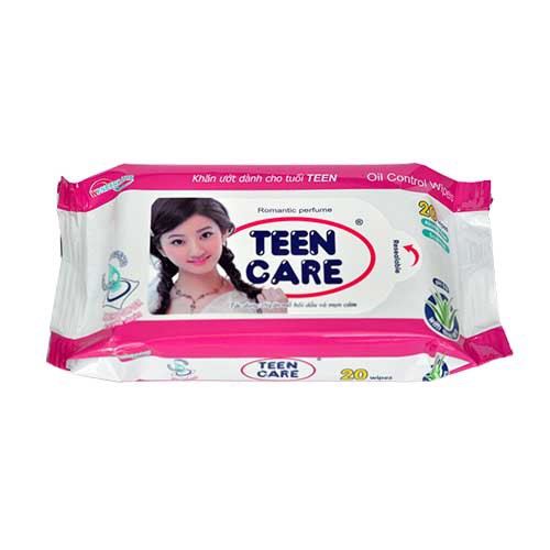 Khăn giấy ướt Teencare 20 tờ/gói , Kháng khuẩn 99,9% (Giao màu ngẫu nhiên)