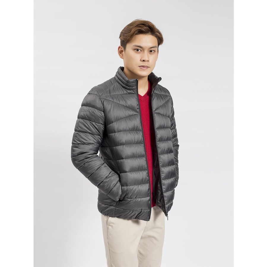 Áo khoác nam Áo phao trần bông Jacket Nam Aristino AJK044W8 dáng Regular fit cổ trụ basic bo chun gấu và tay áo