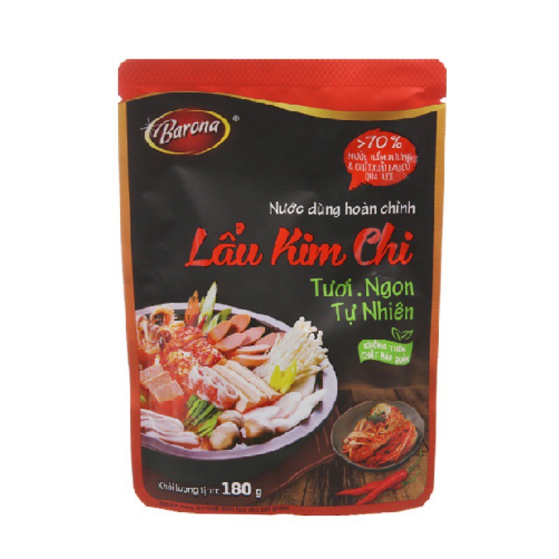 Nước Dùng Hoàn Chỉnh Lẩu Kim Chi/ Lẩu Thái/ Lẩu Riêu Cua Barona Gói 180g