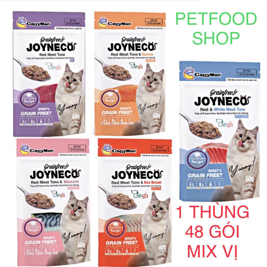 48 gói Pate Joyneco mix vị- Pate cho Mèo (Gói 60gr)