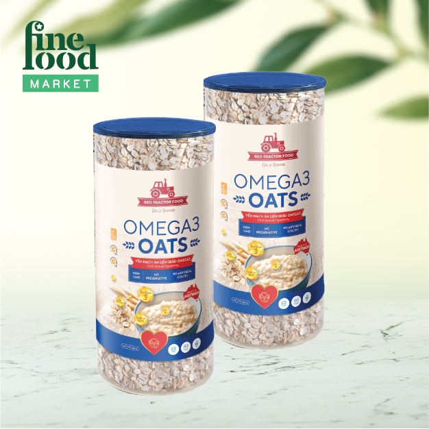Bộ đôi Yến Mạch Ăn Liền Nguyên Chất Giàu Omega 3 Red Tractor Foods hũ 500gr nhập khẩu Úc