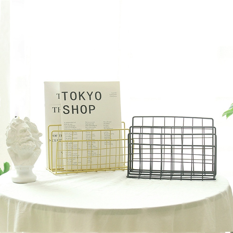 Kệ Sắt Nhiều Ngăn Sắp Xếp Sách / Tạp Chí Để Bàn Giá Đỡ