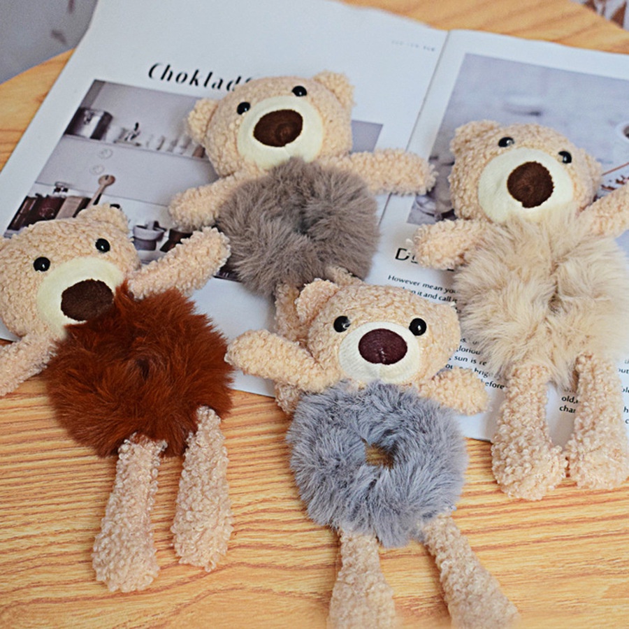 Dây thun cột tóc hình thỏ / gấu nhồi bông dễ thương cho nữ