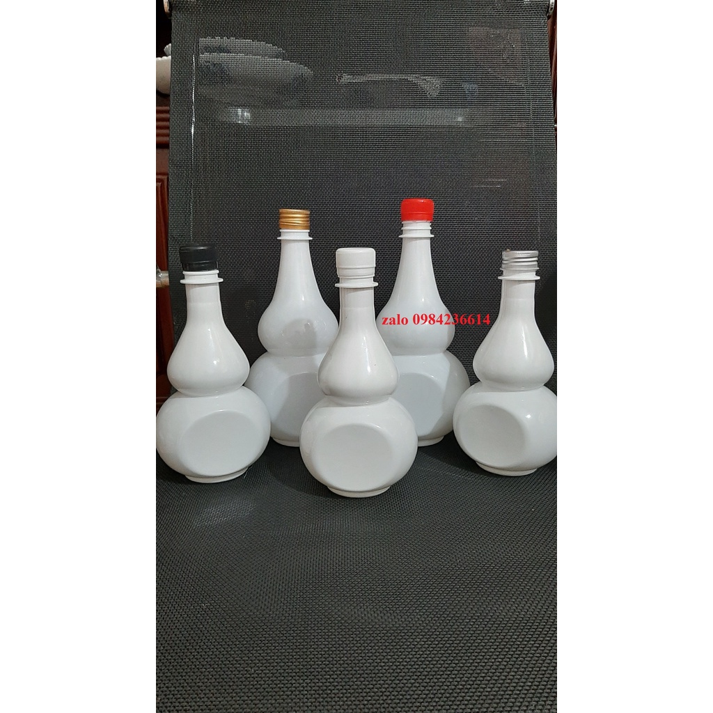 Chai nhựa hồ lô trắng sứ 500ml, 850ml